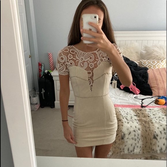 Suede Mini Bodycon Dress - Picture 3 of 4